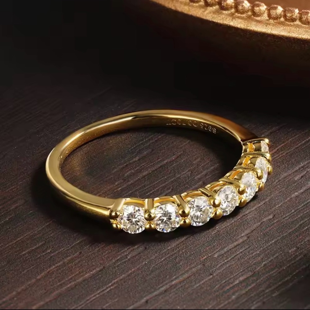 Moissanite Gold-Plated Sparkle Ring size 7 & 8